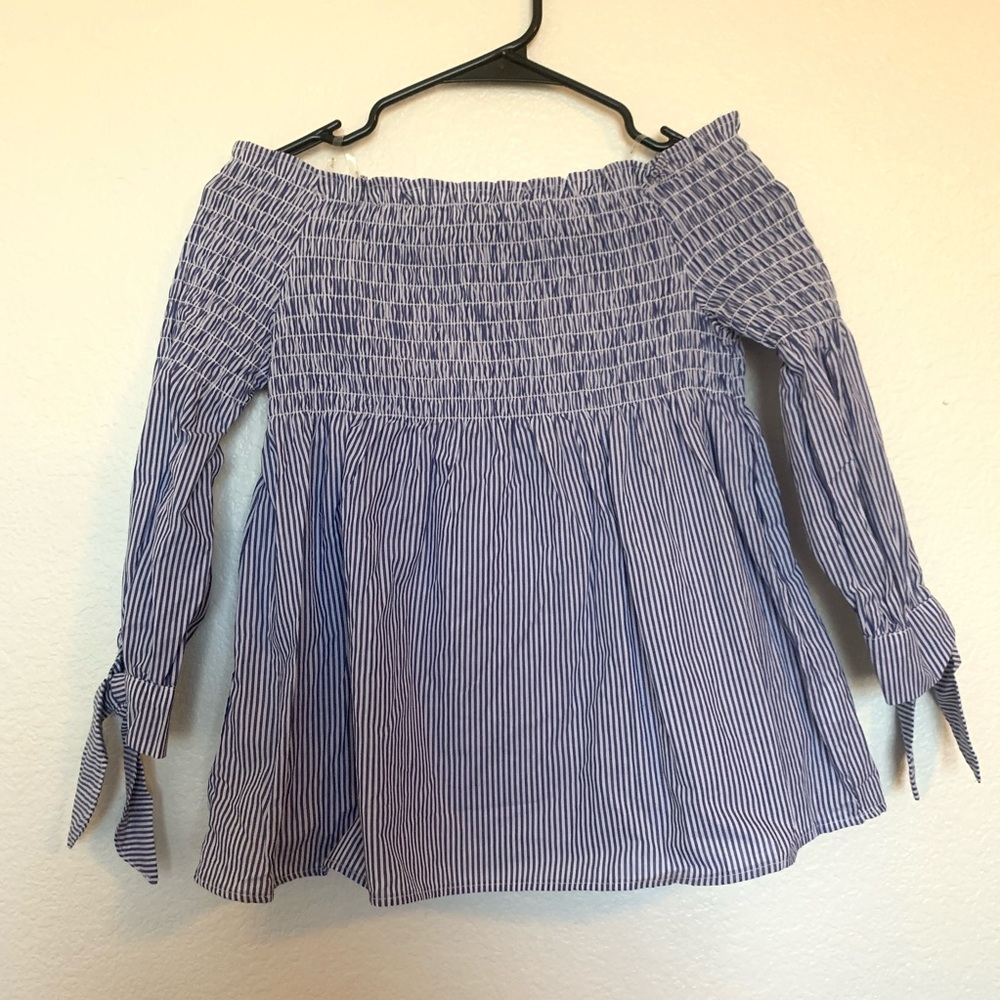 Stripped Off The Shoulder Top